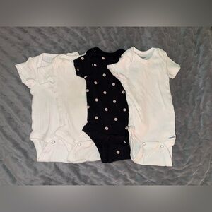 Gerber White and Black Polka Dot Bodysuits